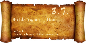 Belényesi Tibor névjegykártya